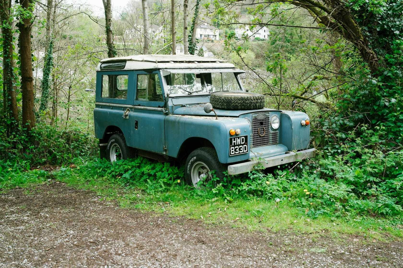 A Land Rover Series IIA short-wheelbase station wagon with a UK number plate